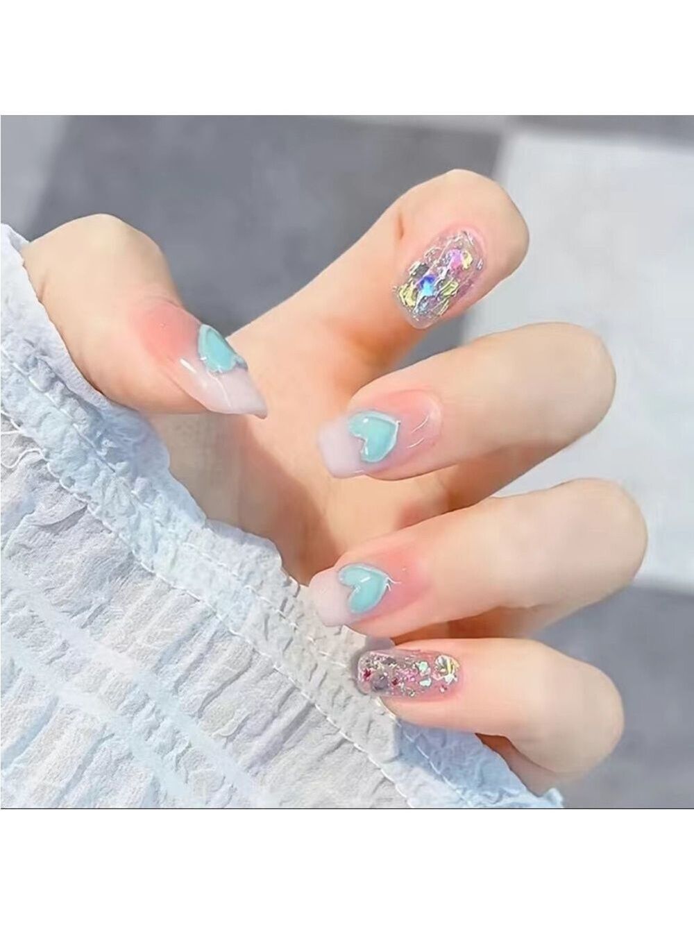 Wild Blues - Nail Junkie - full artificial nail set